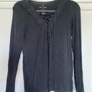 Long sleeve laced top